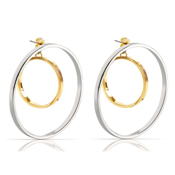 Jenny Bird Jewelry - Jenny Bird Two-Tone Gold and Silver Double Hoop Earrings